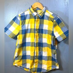 Arizona Jean Company Blue and Yellow Casual Button Down Shirt Kids 18/20​